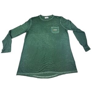Magellan Outdoors Womens Boyfriend Fit Long Sleeve Pocket T Shirt‎ Green XL